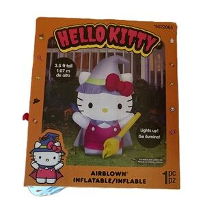 Hello Kitty Inflatable Purple Yellow Witch Halloween NEW 3.5ft